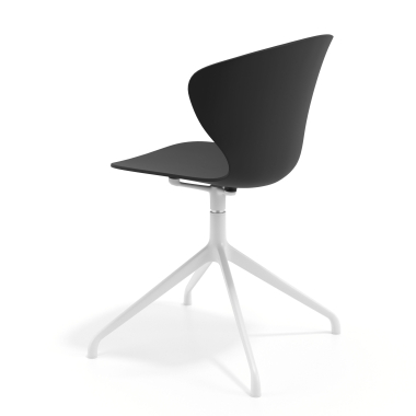 meeting room chair black pyramid base plastic fixed armrests 6