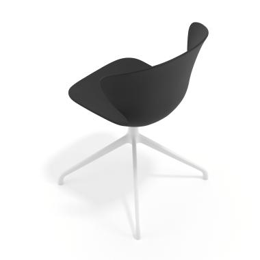 meeting room chair black pyramid base plastic fixed armrests 7
