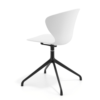 meeting room chair black white pyramid base plastic fixed armrests 6