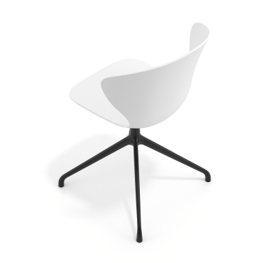 meeting room chair black white pyramid base plastic fixed armrests 7