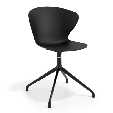 meeting room chair black pyramid base plastic fixed armrests 1