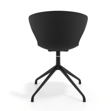 meeting room chair black pyramid base plastic fixed armrests 5