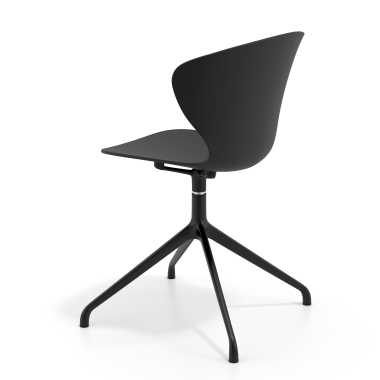 meeting room chair black pyramid base plastic fixed armrests 6