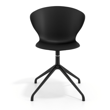 meeting room chair black pyramid base plastic fixed armrests 3