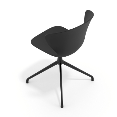 meeting room chair black pyramid base plastic fixed armrests 7