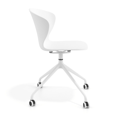 meeting room chair white white with casters plastic fixed armrests 4