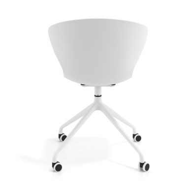 meeting room chair white white with casters plastic fixed armrests 5