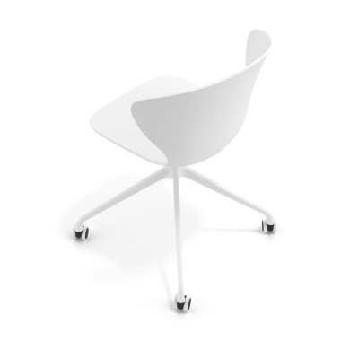 meeting room chair white white with casters plastic fixed armrests 7