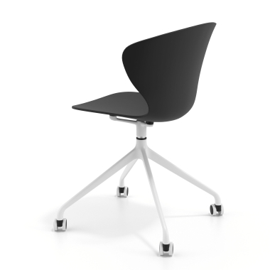 meeting room chair white black with casters plastic fixed armrests 6