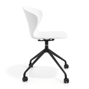 meeting room chair white with casters plastic fixed armrests 4