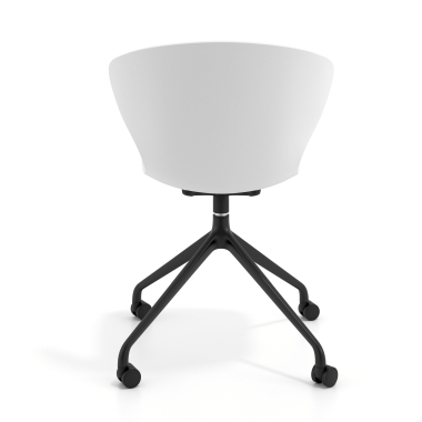 meeting room chair white with casters plastic fixed armrests 5
