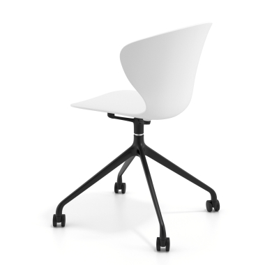 meeting room chair white with casters plastic fixed armrests 6