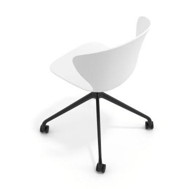 meeting room chair white with casters plastic fixed armrests 7