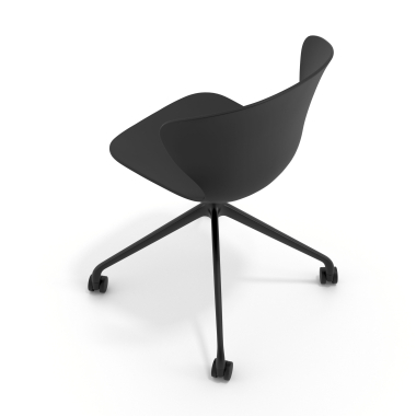 meeting room chair black with casters plastic fixed armrests 7