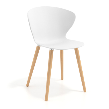 scandinavian chair white wooden legs plastic fixed armrests 1