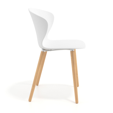 scandinavian chair white wooden legs plastic fixed armrests 4