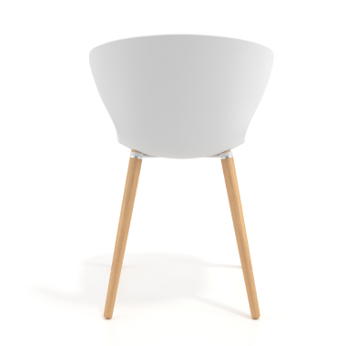 scandinavian chair white wooden legs plastic fixed armrests 5
