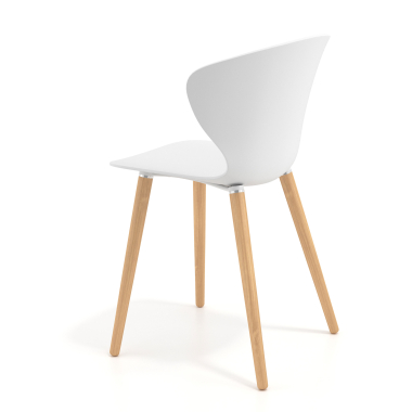 scandinavian chair white wooden legs plastic fixed armrests 6