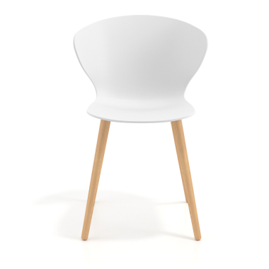 scandinavian chair white wooden legs plastic fixed armrests 3