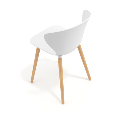 scandinavian chair white wooden legs plastic fixed armrests 7