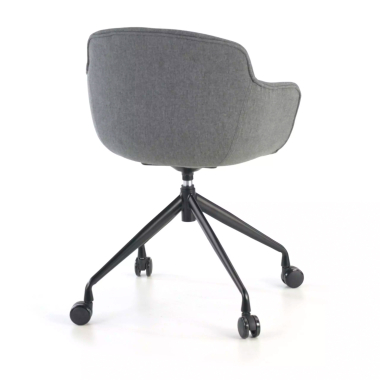 visitor chair black anthracite swivel with casters fabric upholstered armrests 6