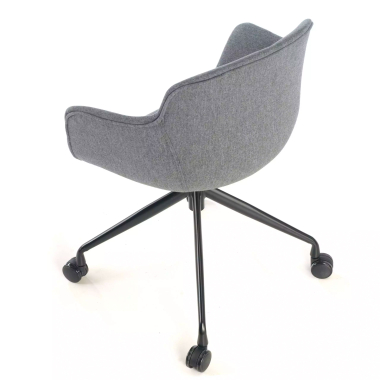 visitor chair black anthracite swivel with casters fabric upholstered armrests 7