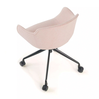 visitor chair black beige swivel with casters fabric upholstered armrests 6