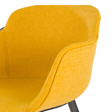 visitor chair black yellow swivel with casters fabric upholstered armrests 7