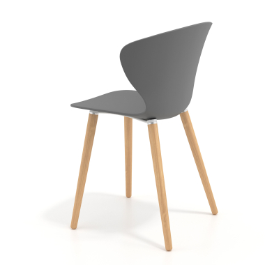 scandinavian chair anthracite wooden legs plastic fixed armrests 6