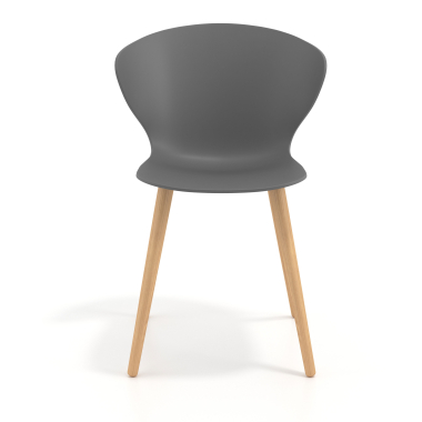 scandinavian chair anthracite wooden legs plastic fixed armrests 3