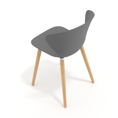 scandinavian chair anthracite wooden legs plastic fixed armrests 7