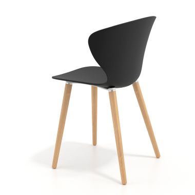 scandinavian chair black wooden legs plastic fixed armrests 6