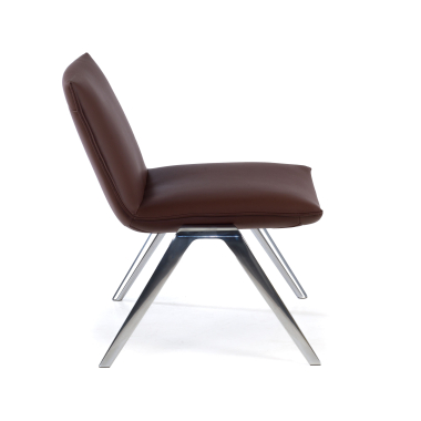 waiting room chair brown paisley synthetic leather no armrests 4