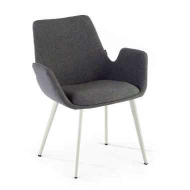 visitor chair anthracite 4 legs fabric upholstered armrests 1
