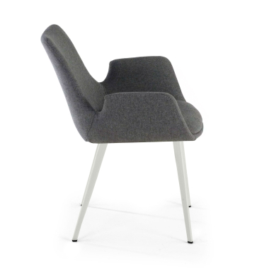 visitor chair anthracite 4 legs fabric upholstered armrests 4