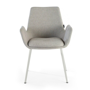 visitor chair gray 4 legs fabric upholstered armrests 3