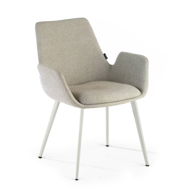 visitor chair gray 4 legs fabric upholstered armrests 1