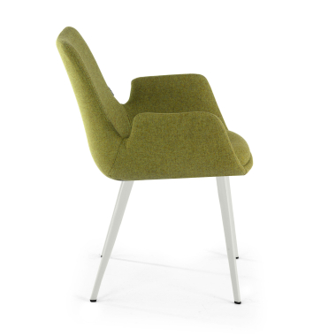 visitor chair green 4 legs fabric upholstered armrests 4