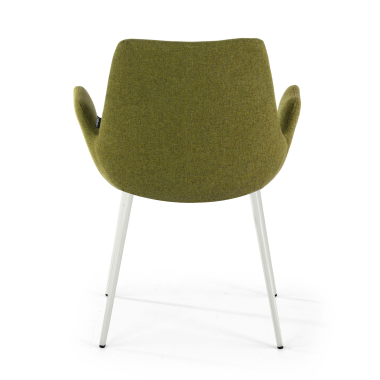 visitor chair green 4 legs fabric upholstered armrests 6