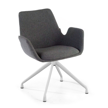 visitor chair anthracite swivel fabric upholstered armrests 1