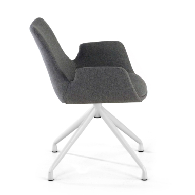 visitor chair anthracite swivel fabric upholstered armrests 4
