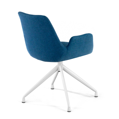 visitor chair blue swivel fabric upholstered armrests 5