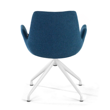 visitor chair blue swivel fabric upholstered armrests 6