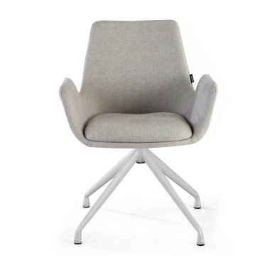 visitor chair gray swivel fabric upholstered armrests 3