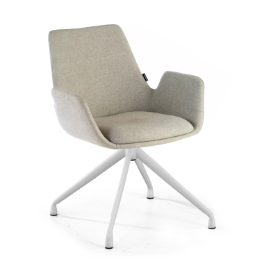 visitor chair gray swivel fabric upholstered armrests 1