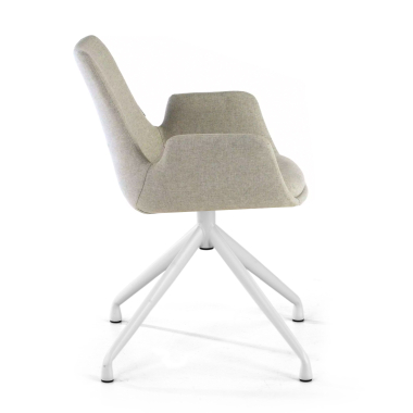 visitor chair gray swivel fabric upholstered armrests 4