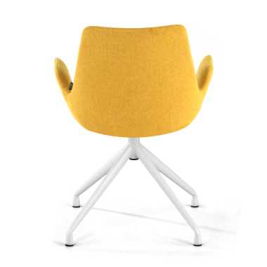 visitor chair yellow swivel fabric upholstered armrests 6