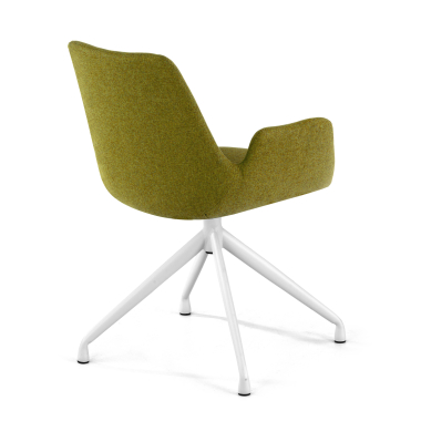 visitor chair green swivel fabric upholstered armrests 5