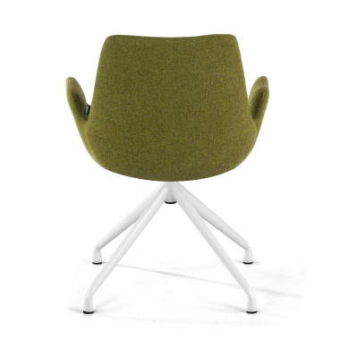 visitor chair green swivel fabric upholstered armrests 6