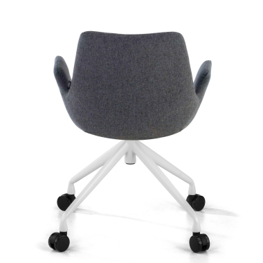 visitor chair anthracite swivel with casters fabric upholstered armrests 6